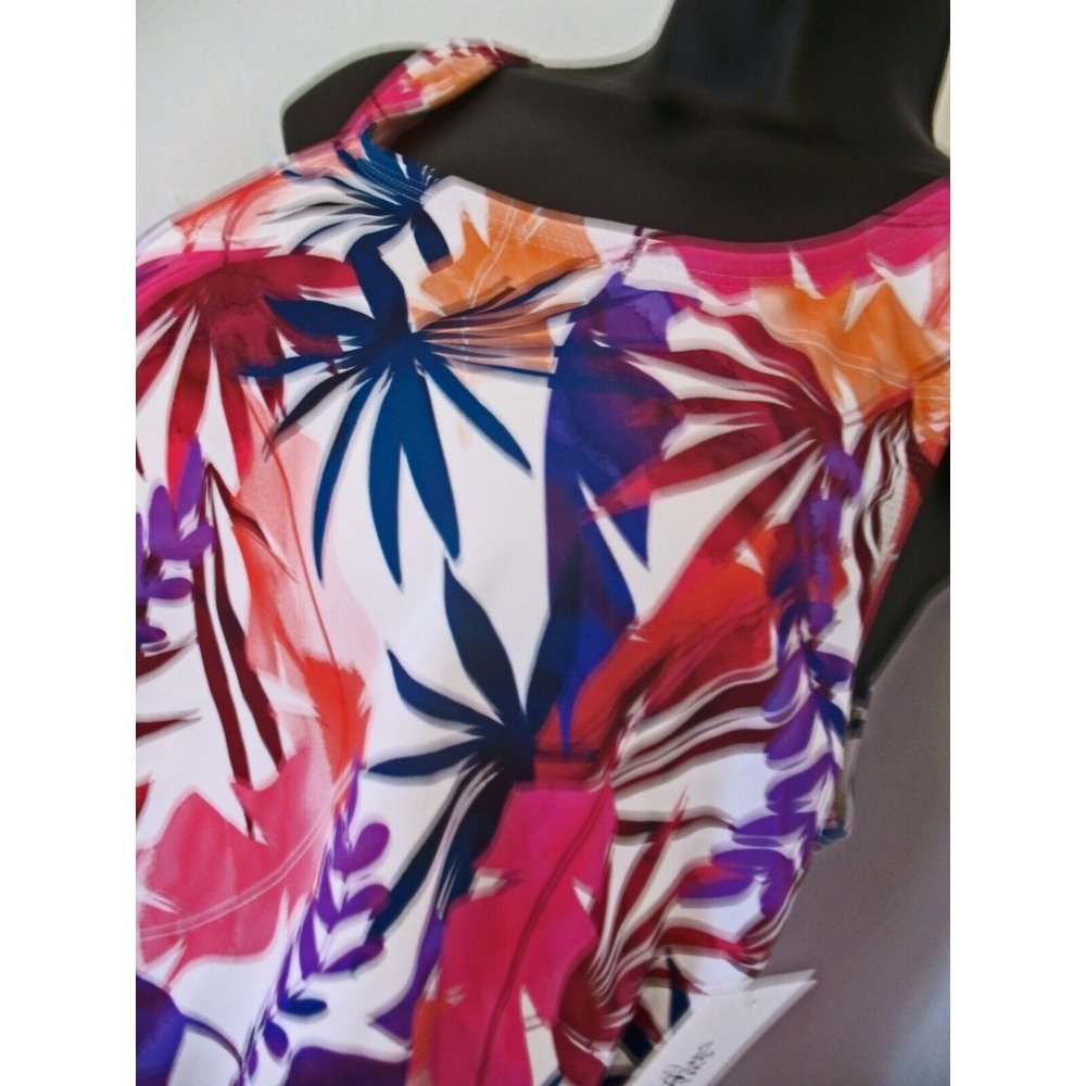 Swimsuits For All Multicolor Tropical Print Swimsuit